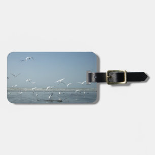 Beautiful Cranes Flying Over Water Nature's Ballet Luggage Tag