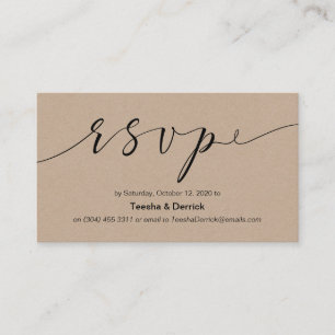 Beautiful creative elegant black ink, Wedding RSVP Enclosure Card