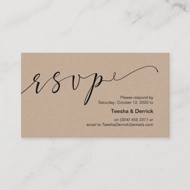 Beautiful creative elegant black, Wedding RSVP Enclosure Card (Front)