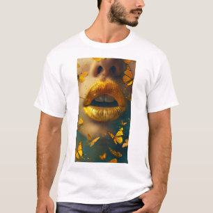 Beautiful Creative Glossy Yellow Lips T-Shirt