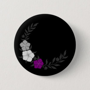 Beautiful Crescent of Subtle Asexual Flowers 6 Cm Round Badge