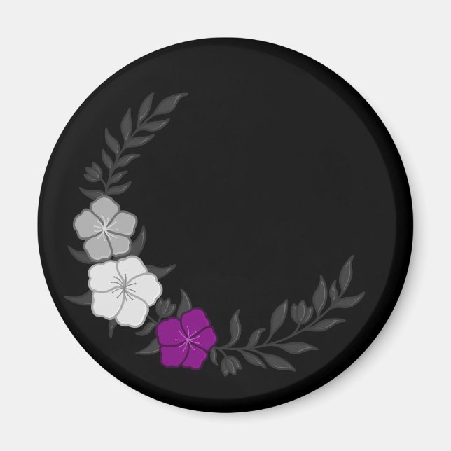 Beautiful Crescent of Subtle Asexual Flowers Magnet (Front)