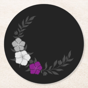 Beautiful Crescent of Subtle Asexual Flowers Round Paper Coaster