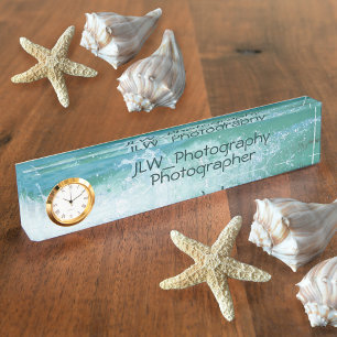 Beautiful Cresting Ocean Wave Blue and White Nameplate