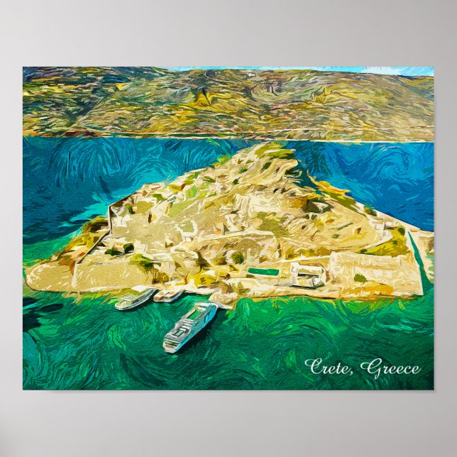 Beautiful Crete Greece Scenery Oil Paint Poster (Front)