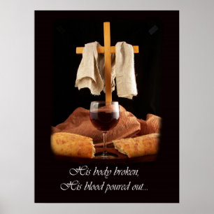 Beautiful Cross and Communion Poster