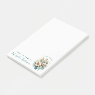 Beautiful Cross with Easter Lilies Personalised Post-it Notes