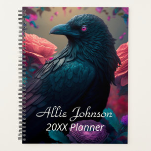 Beautiful Crow and Roses Personalised  Planner