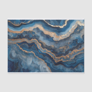 Beautiful crystal geode agate in shades of blue tissue paper