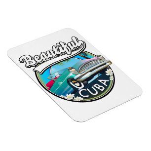 Beautiful Cuba retro logo. Magnet