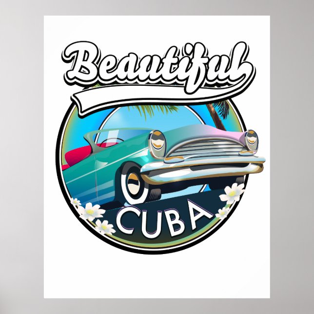 Beautiful Cuba retro logo. Poster (Front)