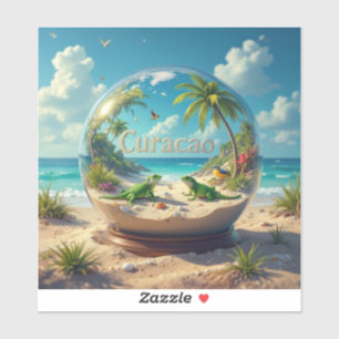 Beautiful curacao beach globe