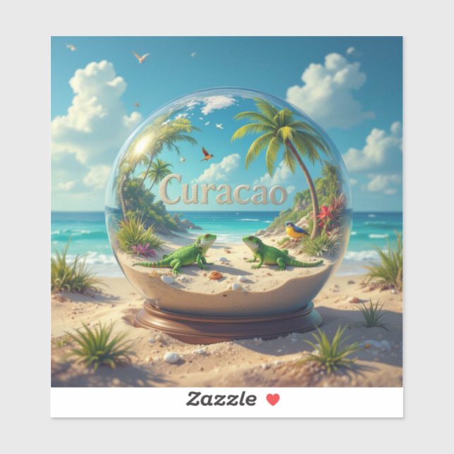 Beautiful curacao beach globe (Sheet)