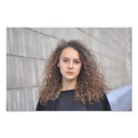 Beautiful Curly Haired Woman in Black Shirt