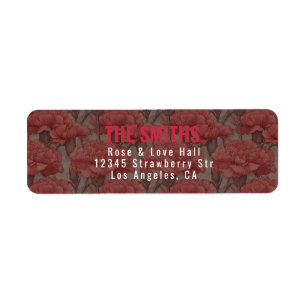 Beautiful Custom Carnation Themed Backyard Wedding Return Address Label