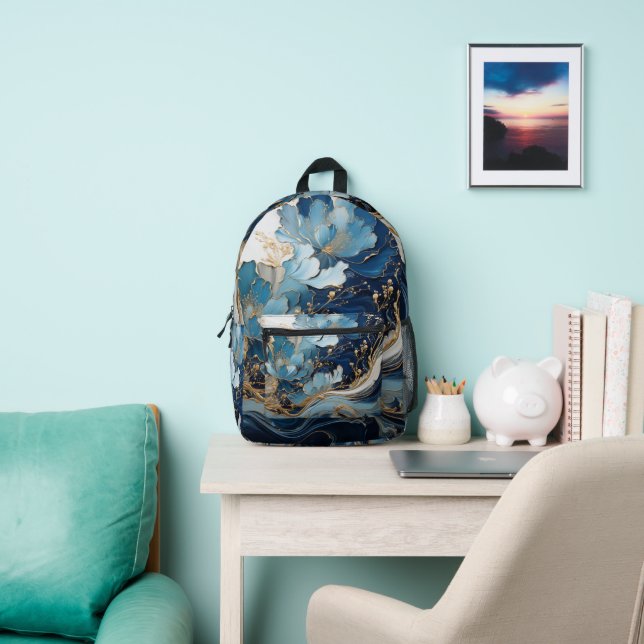 Beautiful Custom Designed Backpack Blue and Gold (Insitu)