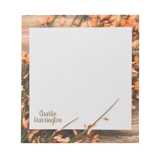 Beautiful Custom Name Rustic Notepad (Front)