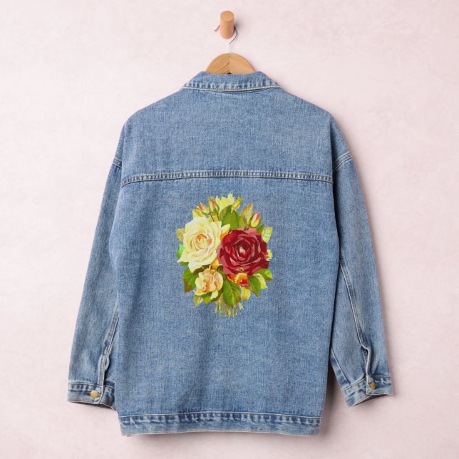 Beautiful Custom Women's Denim Jean Jacket Butterf (Hangar)