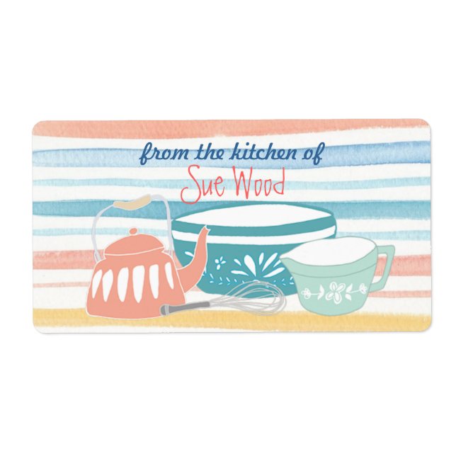 Beautiful Customised Cooking and Baking Labels (Front)