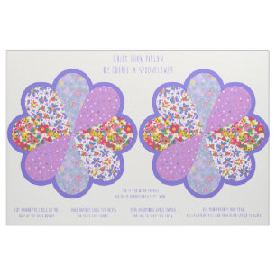 Beautiful Cut and Sew Boho Quilt Style Flower Kit Fabric