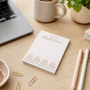 Beautiful Cute Boho Rainbow Teacher Appreciation Notepad