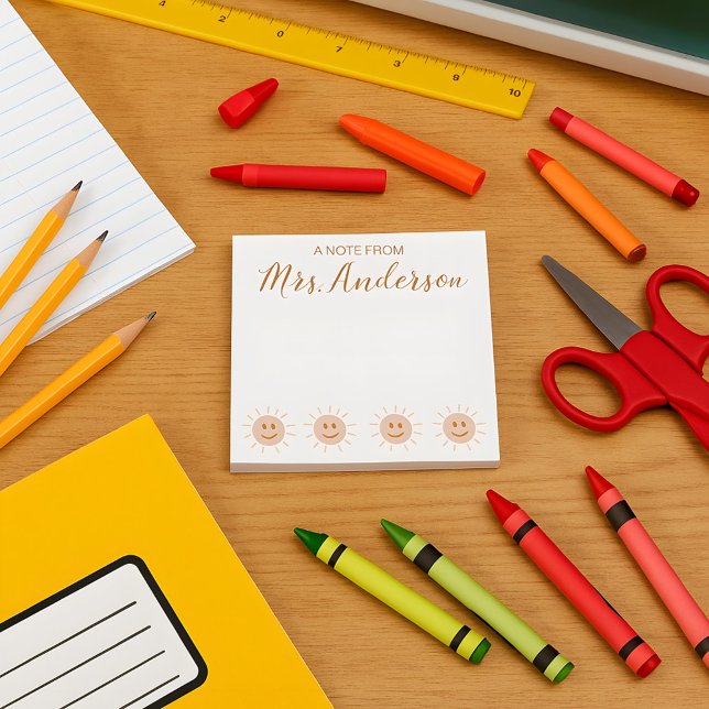 Beautiful Cute Boho Sun Teacher Appreciation  Notepad (Creator Uploaded)