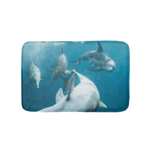 Beautiful Cute Dolphins Bath Mat