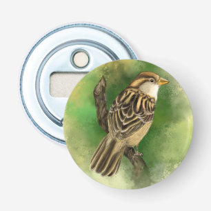 Beautiful Cute Little Sparrow Migned Painting Art  Bottle Opener