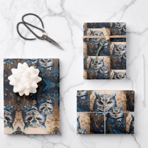Beautiful Cute Minimalistic Owl  Wrapping Paper Sheet