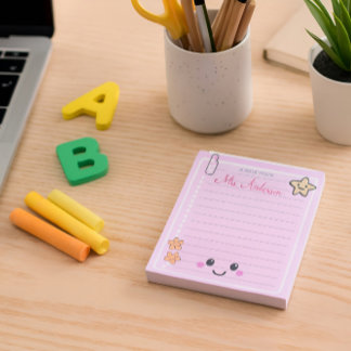 Beautiful Cute Pink Teacher Appreciation Notepad