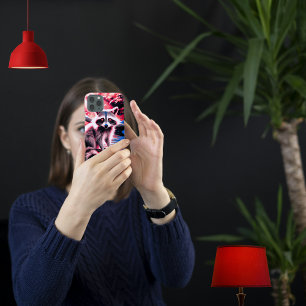 Beautiful Cute Racoon Red Sparkle Eyes Woods iPhone 15 Pro Case