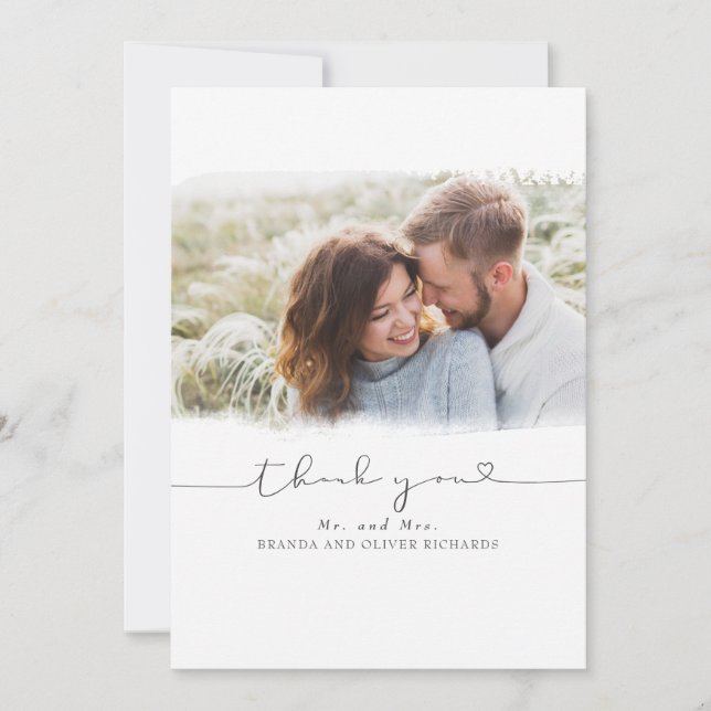 Beautiful Cute Wedding Thank You Photo (Front)