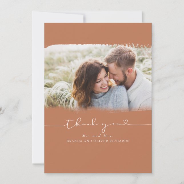 Beautiful Cute Wedding Thank You Photo (Front)