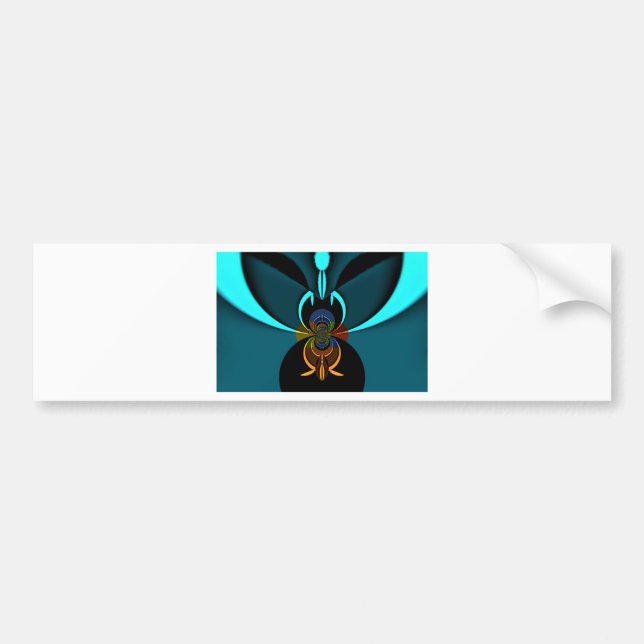 Beautiful Cyan Abstract Art Print Bumper Sticker (Front)