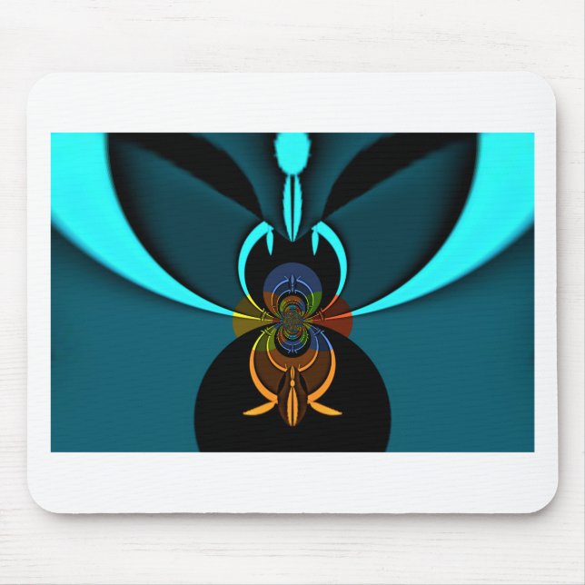Beautiful Cyan Abstract Art Print Mouse Pad (Front)