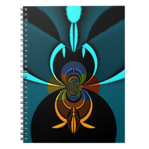 Beautiful Cyan Abstract Art Print Notebook