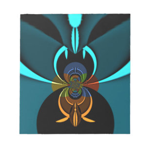 Beautiful Cyan Abstract Art Print Notepad