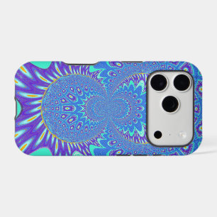 Beautiful cyan blue kaleidoscope vector art design