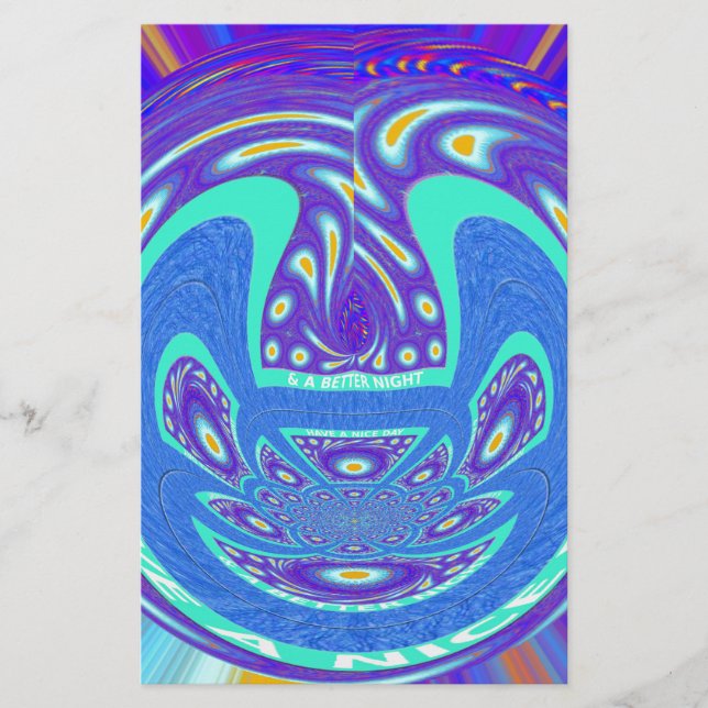 Beautiful cyan blue kaleidoscope vector art design (Front)