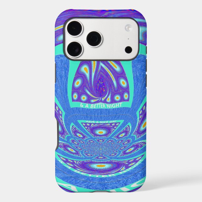 Beautiful cyan blue kaleidoscope vector art design (Back)