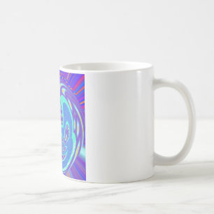 Beautiful cyan blue kaleidoscope vector art design coffee mug