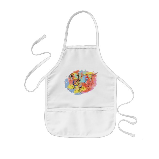 Beautiful dachshund dog kids apron (Front)