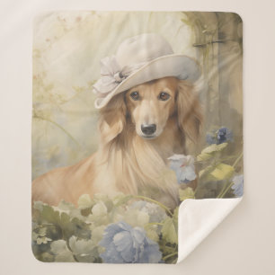 Beautiful Dachshund Sherpa Blanket