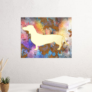 Beautiful Dachshund Silhouette Foil Print