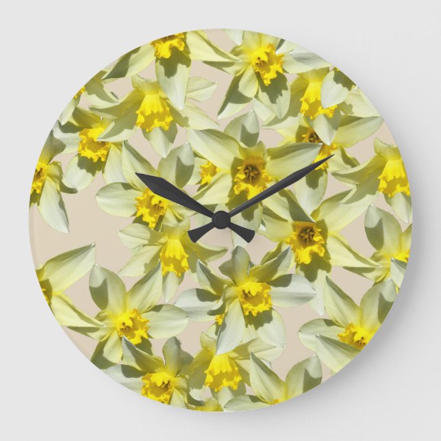 Beautiful Daffodils Flowers  Wall Clock (Front)