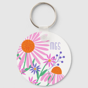 Beautiful Daisies custom monogram key chains