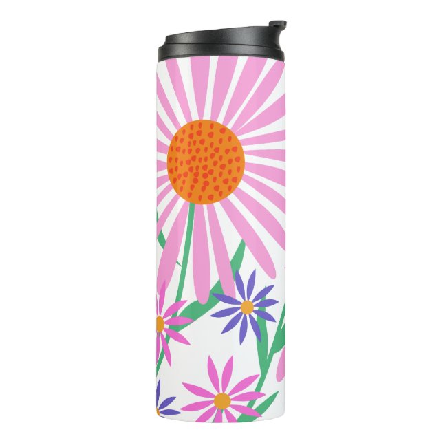 Beautiful Daisies custom monogram tumbler (Rotated Left)