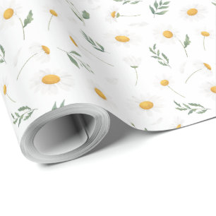 Beautiful daisies floral wrapping paper 