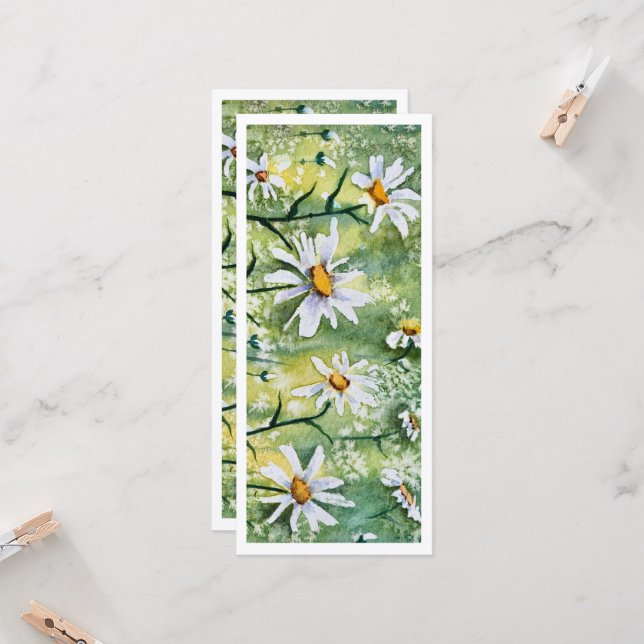 Beautiful Daisies Watercolor Giant Bookmark (Front/Back In Situ)