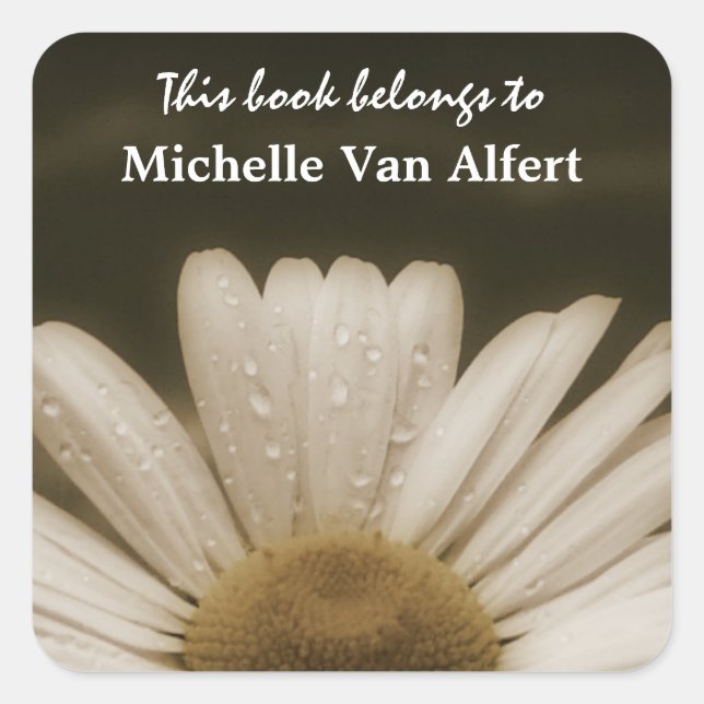Beautiful Daisy Flower Book Sticker (Front)